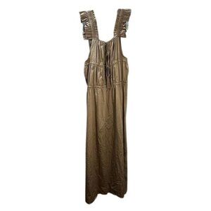 Levate Drawstring Ruched Linen‎ Dress Small